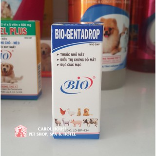 Bio-Gentadrop Dùng cho chứng đỏ mắt, đục giác mạc ở gia súc, gia cầm