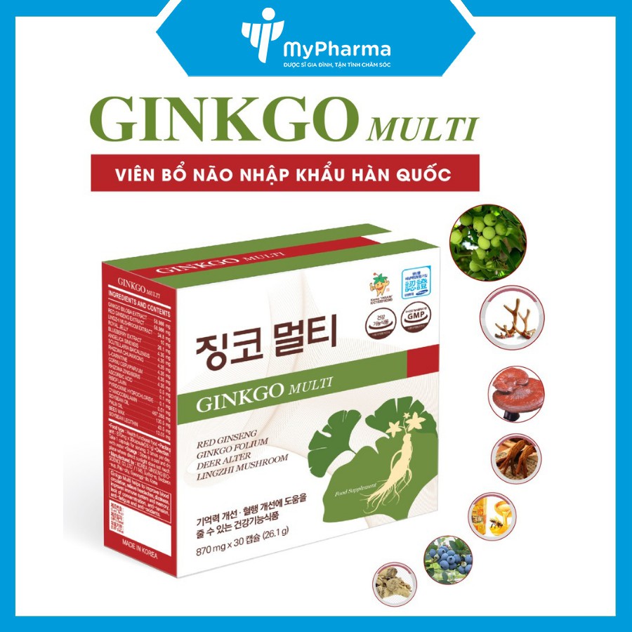 Ginkgo Multi Korea – Cải thiện trí nhớ, giảm đau đầu, chóng mặt