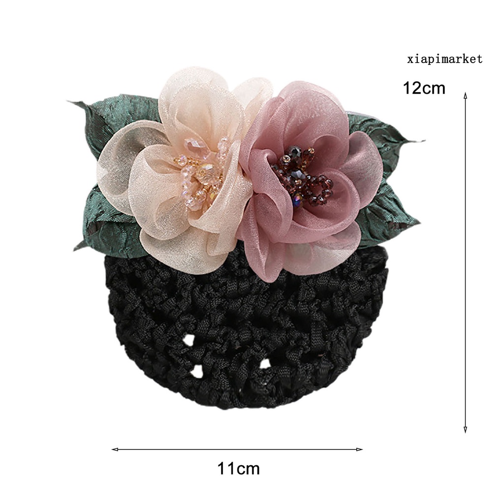 Dây Buộc Tóc Co Giãn Đính Hạt Và Hoa Thanh Lịch Cho Nữ B1K_Bộ