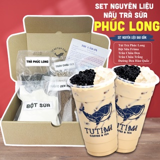 Set Nguyên Liệu Pha Trà Sữa Phúc Long Trân Châu Đen Dai Dai, Trân Châu Trắng Giòn Giòn