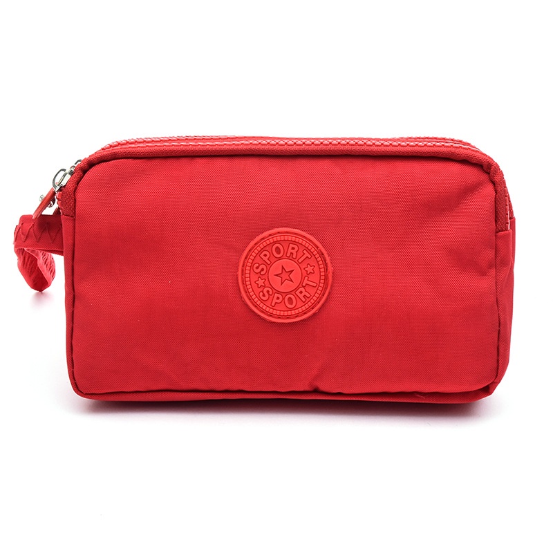 Ví cầm tay Chuwanglin bằng vải bạt 3 dây kéo cho nữ