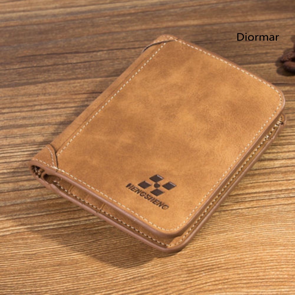 Ví da đựng thẻ dạng gập phong cách cổ điển dành cho nam