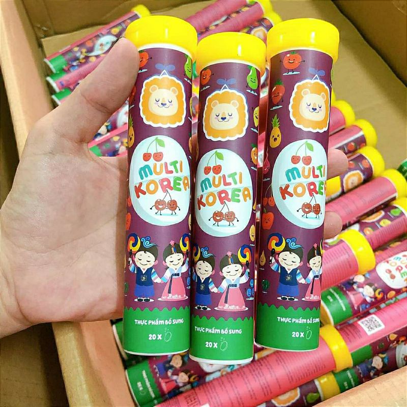 MULTI KOREA Vitamin viên sủi 12 loại vitamin tổng hợp và khoáng chất giúp tăng đề kháng.