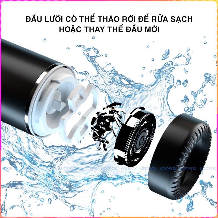 Máy Cạo Râu Cầm Tay 6D Không Dây Cao Cấp - Có thể sạc lại - Máy triệt lông cầm tay - KOOFOX
