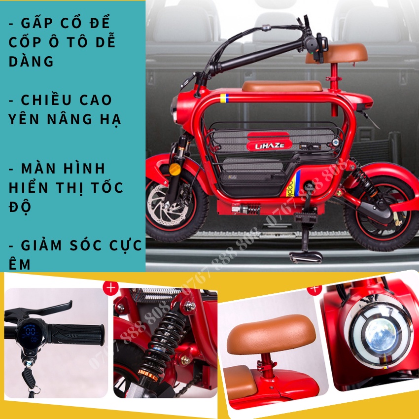 💥  Xe điện Lihaze 2 yên, xe điện Lihaze 3 yên hàng chính hãng pin dung lượng cao 15a