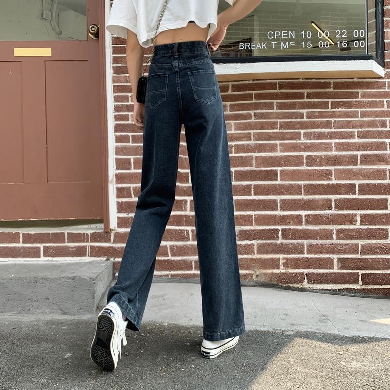 Quần Jeans Nữ Lưng Cao Ống Rộng Plus Size