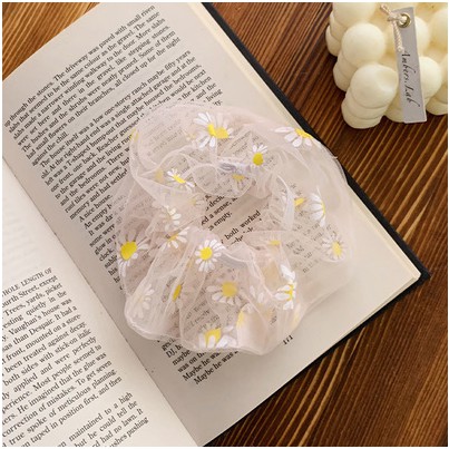 [Mã 151FASHIONSALE1 giảm 10K đơn 50K]Buộc Tóc Vải Scrunchies Hoa Cúc