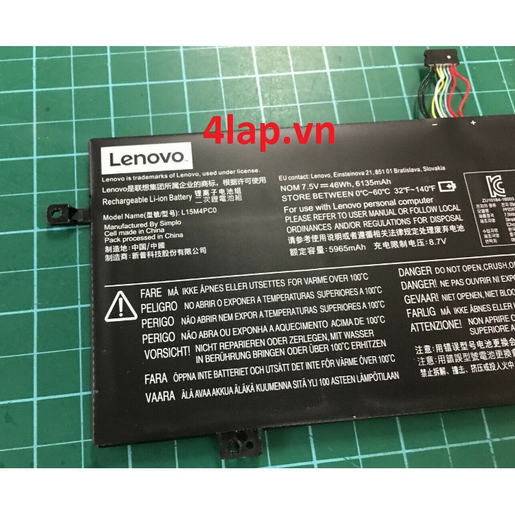 Thay Pin laptop Lenovo Idepad 710S-13IKB V730-13 V730-13 L15M4PC0 L15L4PC0 Original 46Wh