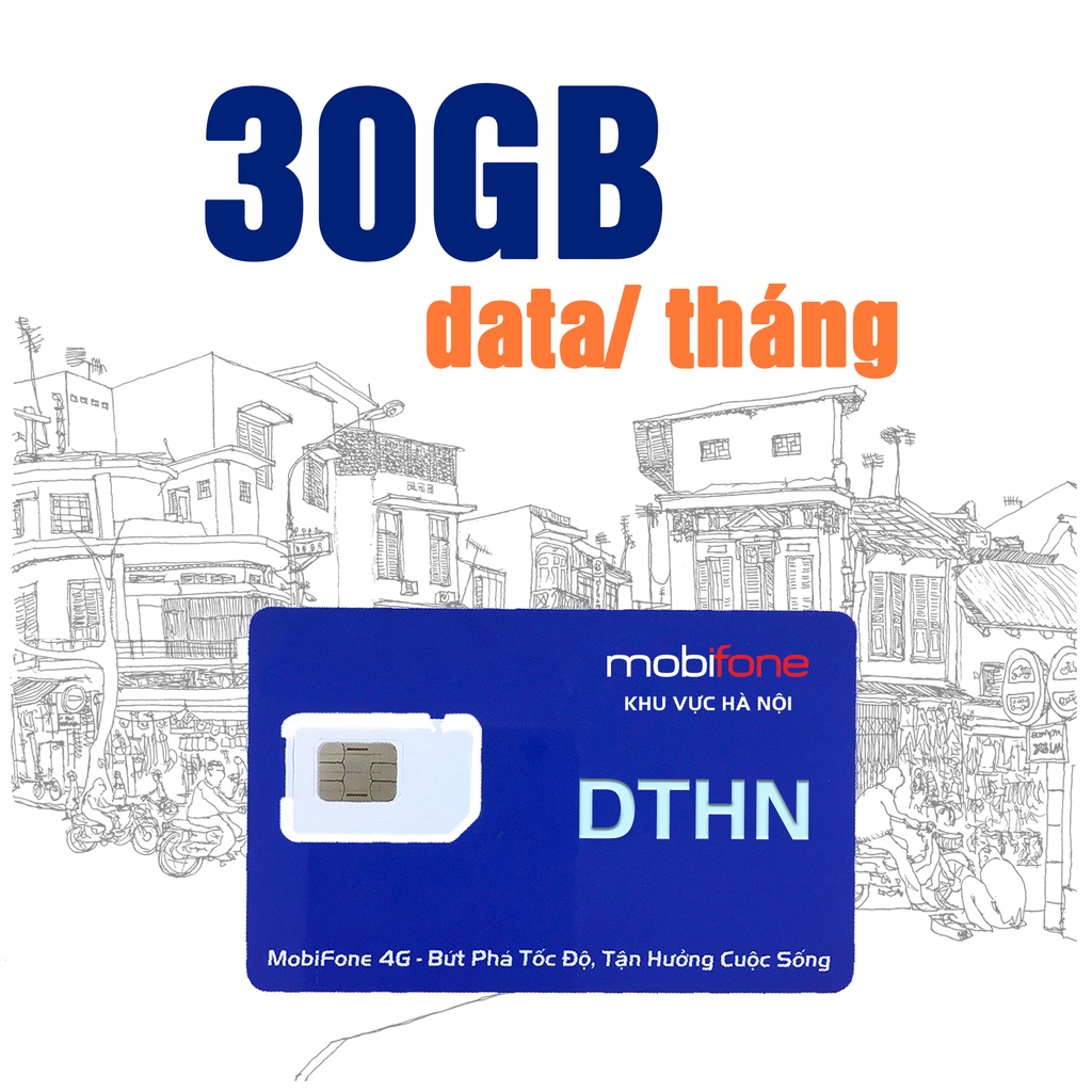 Sim Mobifone 4G [DTHN] - Miễn phí Data xem Tik Tok, Clip TV - Không giới hạn dung lượng