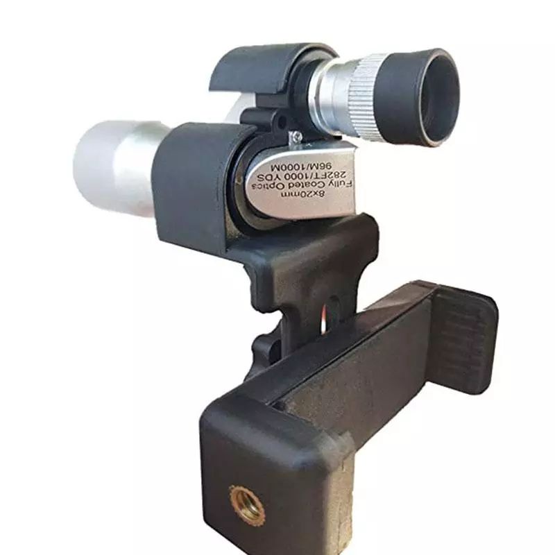 Ống nhòm mini một mắt 8x20 bỏ túi thân kim loại có gắn điện thoại quay phim chụp ảnh