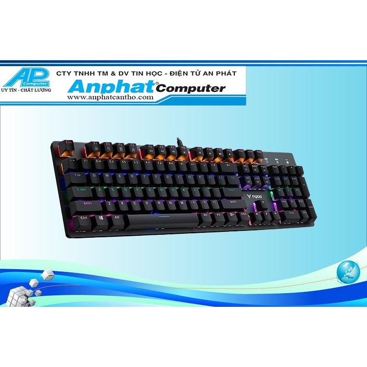 Bàn Phím Cơ Có Dây Rapoo V500PRO RGB Mechanical Fullsize - Hàng Chính Hãng - Bảo hành 12 tháng