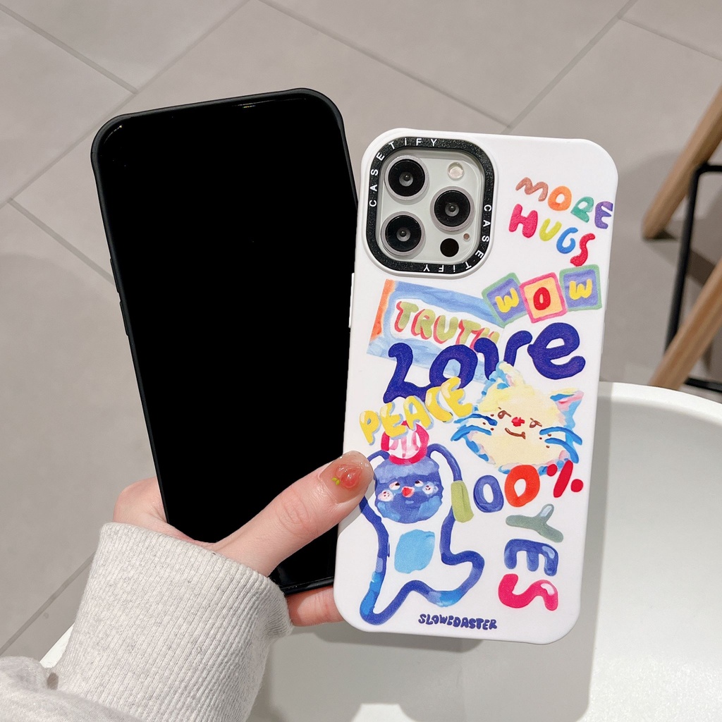Ốp Điện Thoại Chống Sốc Họa Tiết Trắng Đen Cho iPhone 14 / 13 / 12 / 11 / X / 8 / 7P