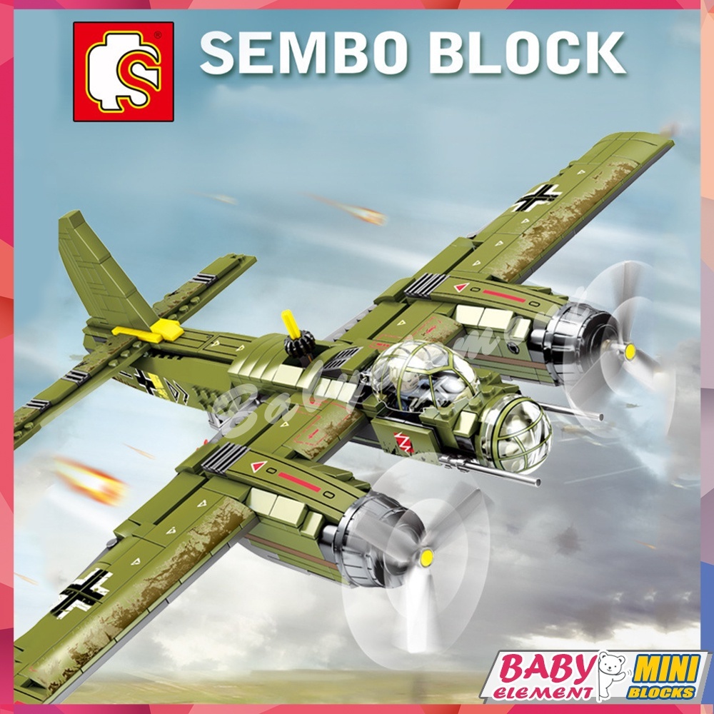 Đồ Chơi Mô Hình Máy Bay Trực Thăng Quân Đội Ju-88 Tương thích với  Khối xây dựng Sáng tạo Trang trí Mô hình Quà tặng Đồ chơi