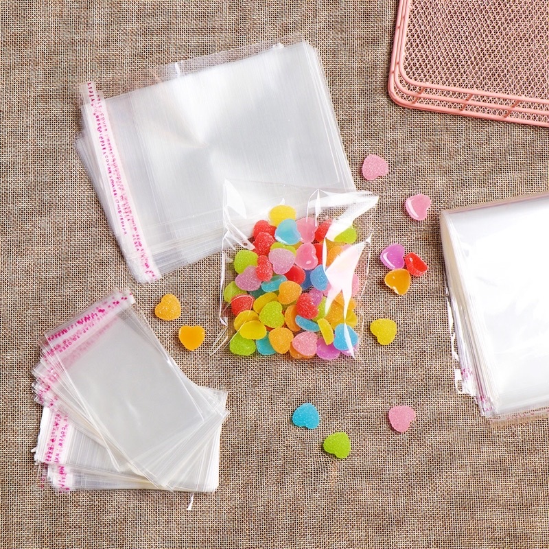 100gram Túi Bóng Kính Đựng sổ tay lò xo A7 , scrunchies -10x10cm