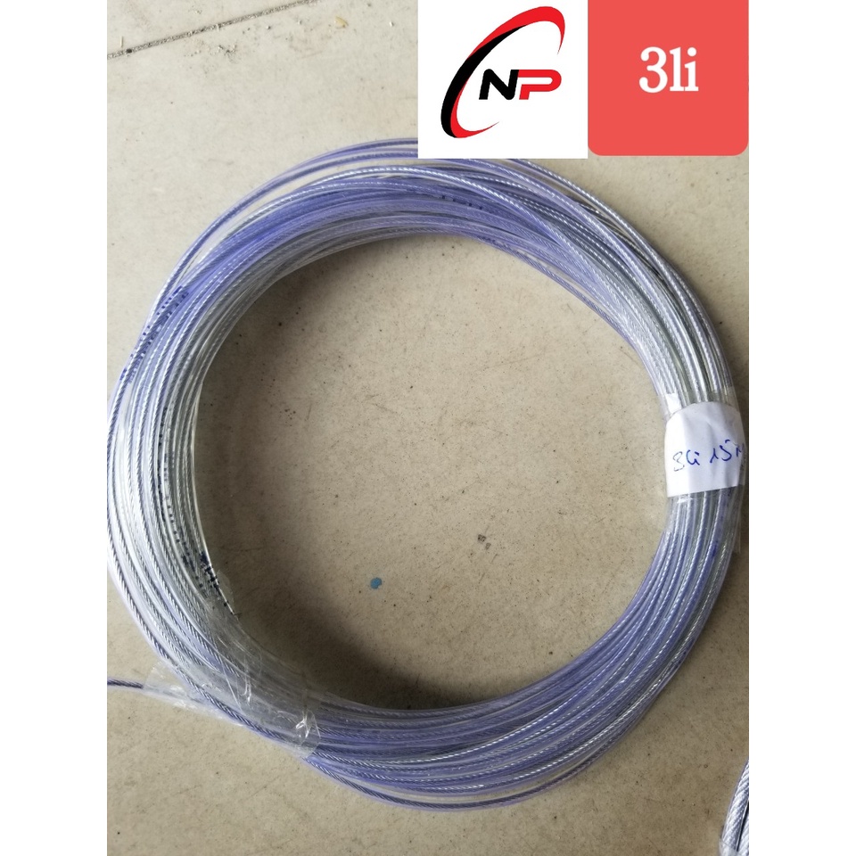 Cáp thép bọc nhựa 3mm làm dây phơi quần áo,trang trí nhà cửa...Size 10 mét 20 mét 30 mét 40 mét 50 mét