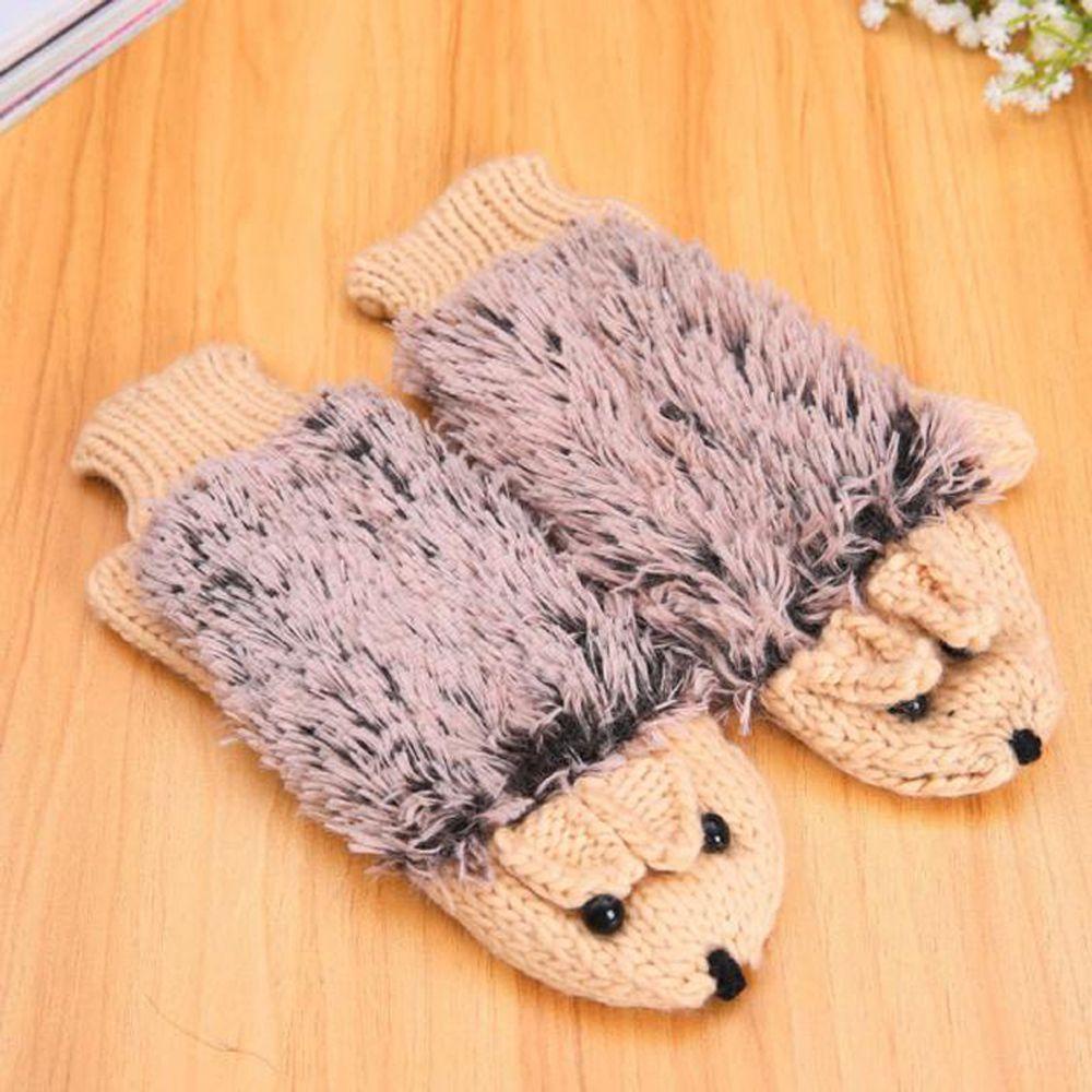 CONOPERY Găng Tay Giữ Ấm Hình Nhím Hoạt Hình 6 Màu Thời Trang Mùa Đông