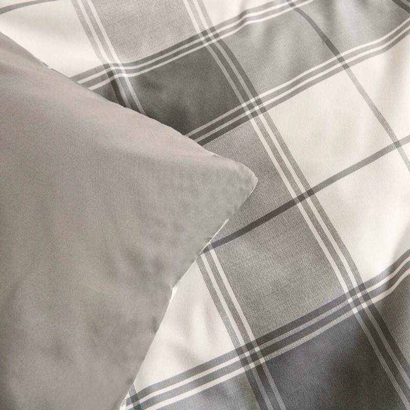 Set chăn ga cotton tici phối kẻ caro