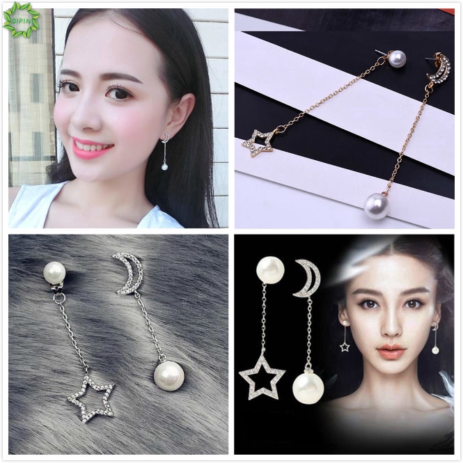 Khuyên tai dài không đối xứng phong cách Hàn Quốc thanh lịch dành cho nữ