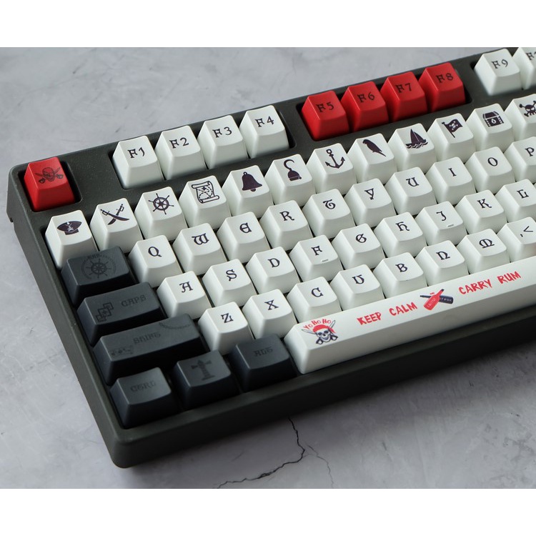 Chủ đề Keycap Pirate OEM Chiều cao PBT Thăng hoa 131 phím Thích hợp cho bàn phím cơ 104/68/87/980.etc