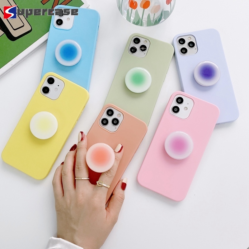 POP SOCKET Ốp Lưng Màu Gradient Có Giá Đỡ Tiện Dụng Cho Xiaomi Mi A2 Lite Redmi Note 7 6 5 Pro 7a Y3