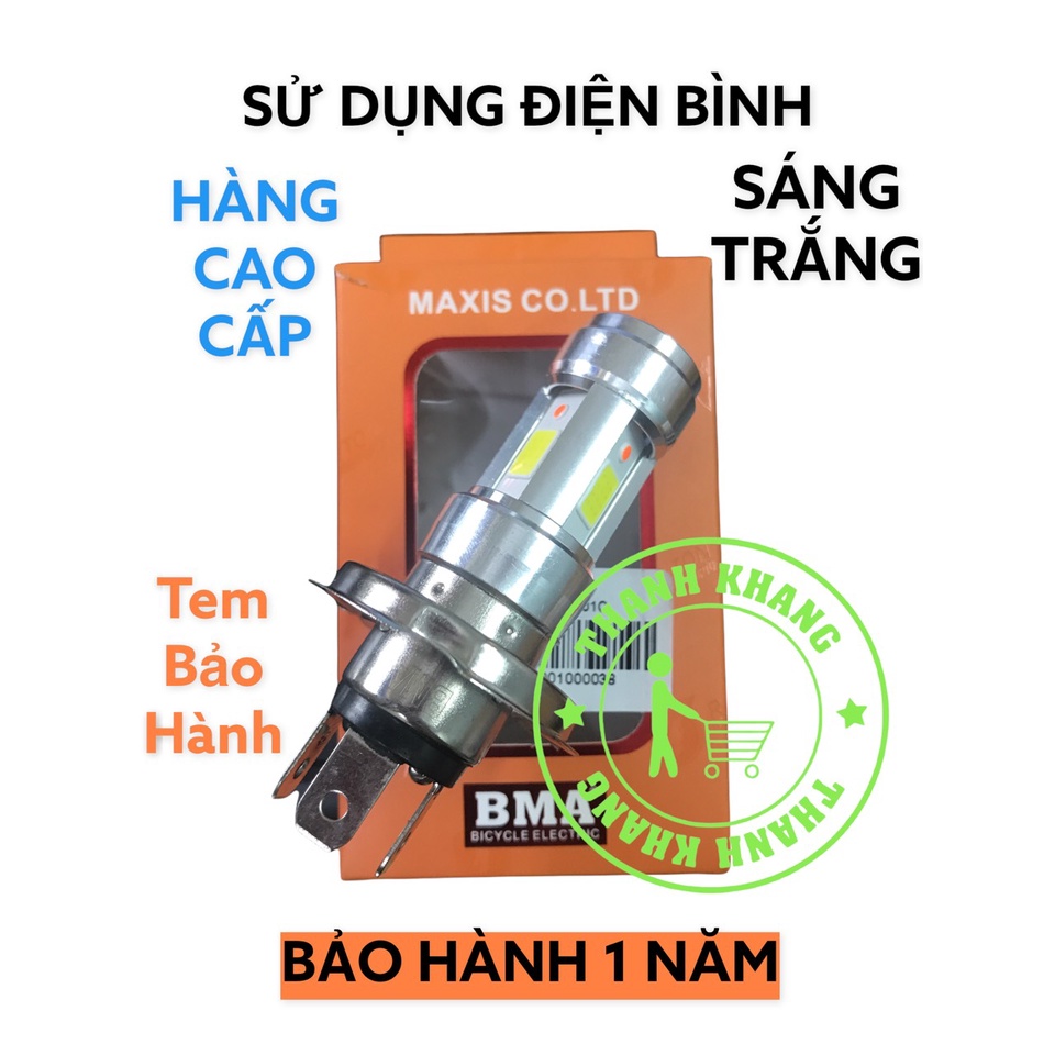 Đèn pha led BMA H4-E01C chính hãng siêu sáng bảo hành 1 năm gắn pha xe máy Thanh Khang