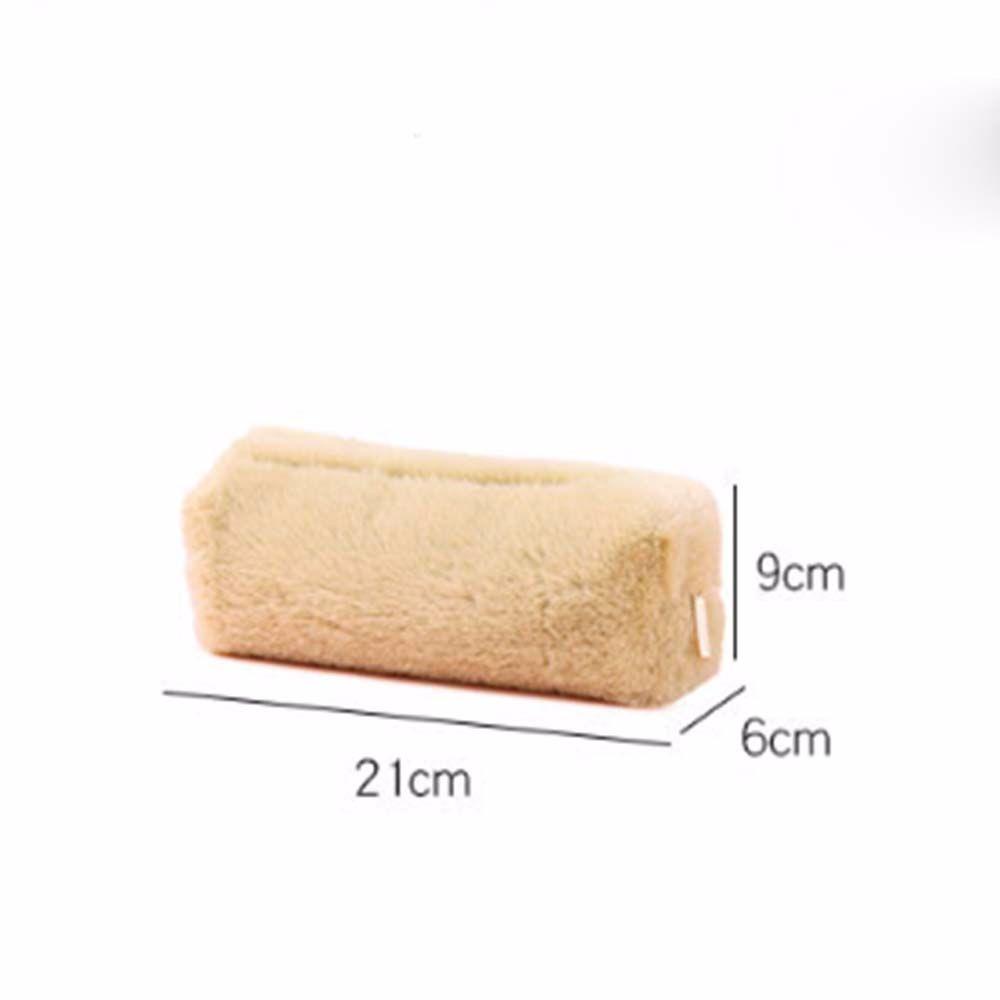 Túi Đựng Bút / Đồ Trang Điểm Phủ Lông Xù Dễ Thương Tiện Dụng Ốp