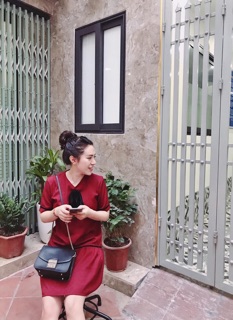Váy dạ cổ nơ
