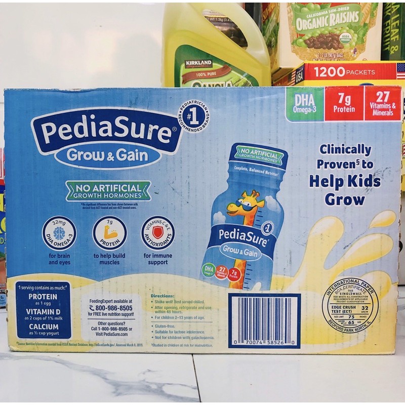 [AIR MỸ 6/22] Thùng 24 chai Sữa PediaSure hương Vanilla cho bé