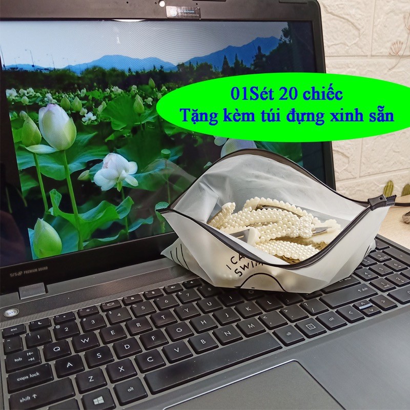 Set 20 Kẹp Tóc Đính Hạt Ngọc Trai Nhân Tạo Nhiều Kiểu Dáng
