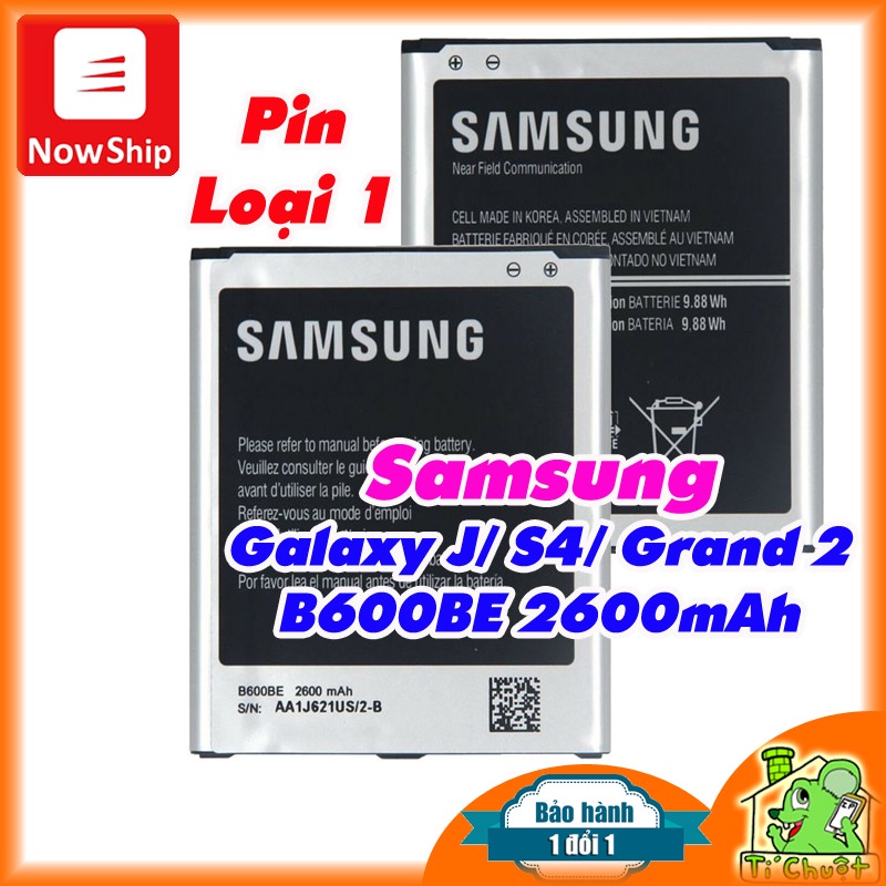 [Ảnh Thật] Pin Samsung S4,Galaxy J, Grand 2 B600BE 2600 mAh