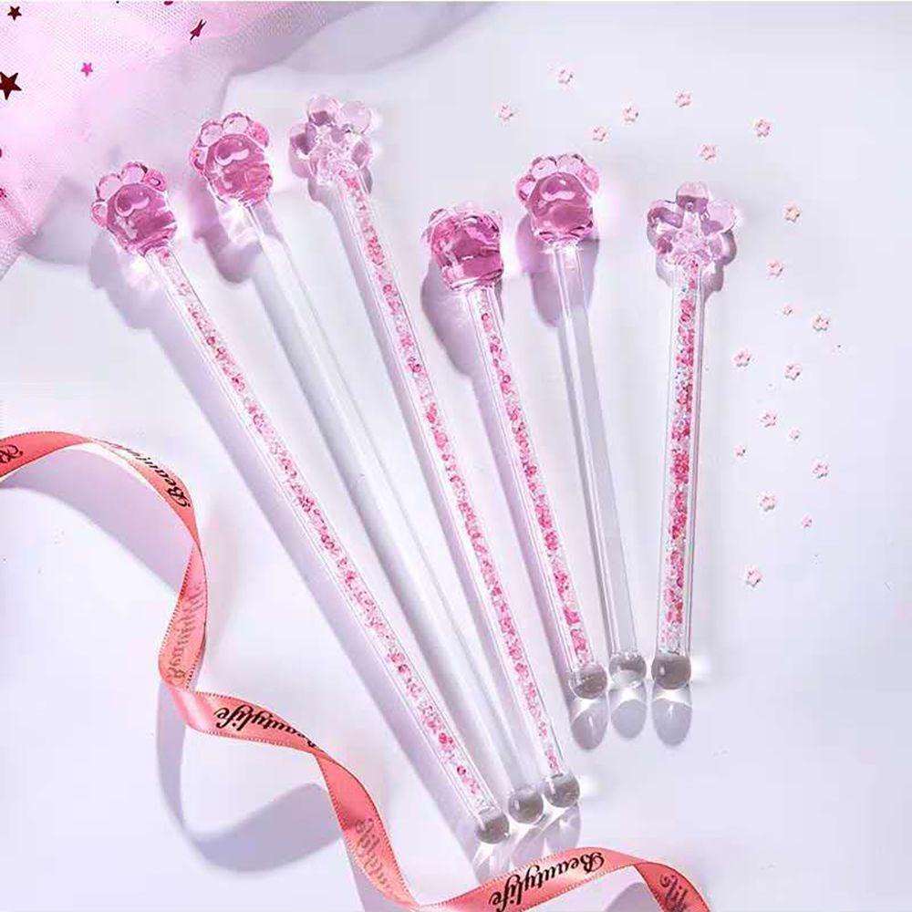 YIYU Muỗng Khuấy Cà Phê Hình Chân Mèo Bằng Thủy Tinh Màu Hồng Dễ Thương