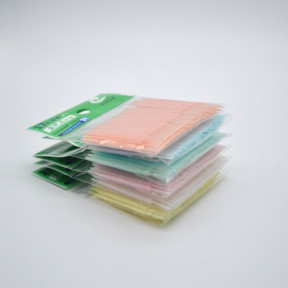 100/200 tăm chỉ nha khoa hai đầu dùng một lần