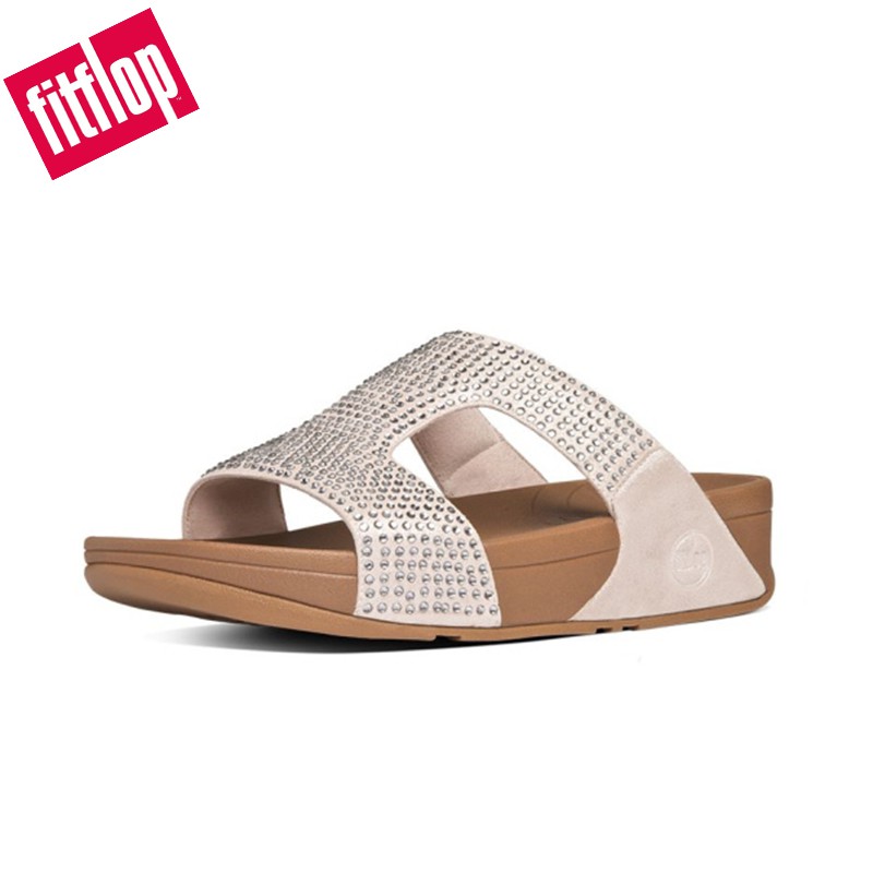 Fitflop Dép Da Đi Biển Đính Đá Thời Trang Mùa Hè Cho Nữ