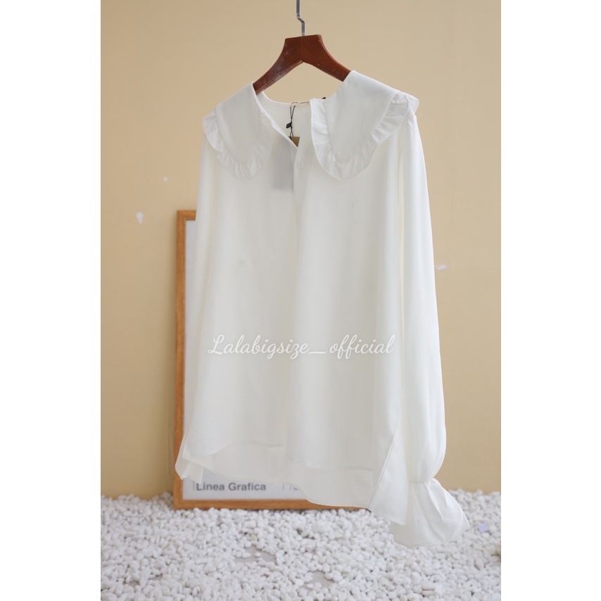 Áo sơ mi nữ BIGSIZE (55-85kg) cổ bèo tay bồng SMA02 - [LALA Bigsize] | BigBuy360 - bigbuy360.vn