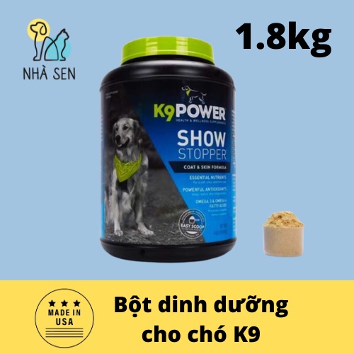 Bột dưỡng lông K9 ShowStopper cho chó giúp giảm rụng lông, dưỡng dài và làm mượt lông 1.8KG