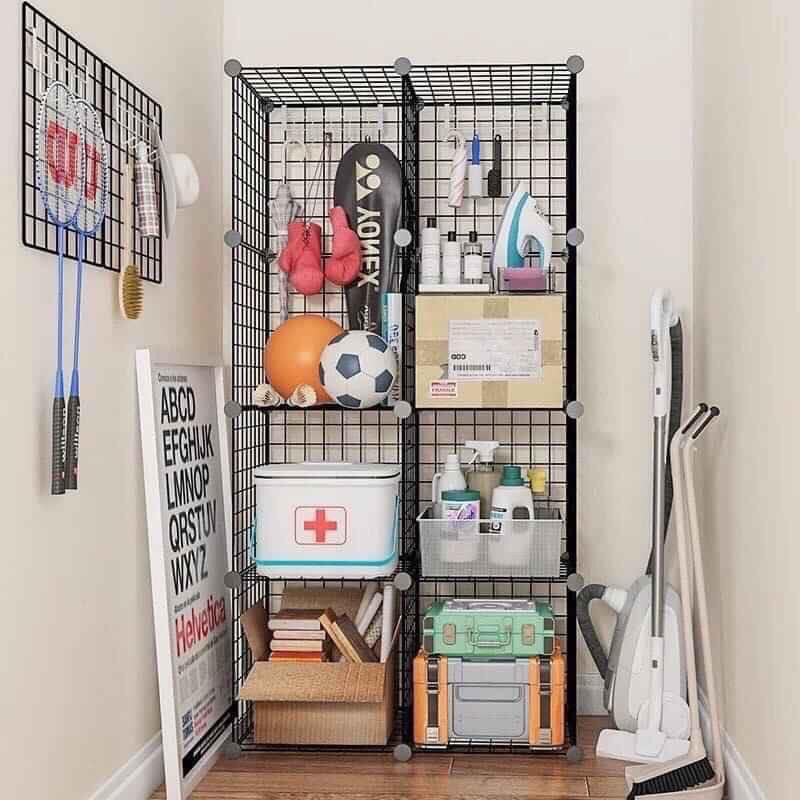 { BÁN LẺ THEO TẤM } Tủ lưới lắp ghép thép thông minh đa năng để decor văn phòng, trưng bày và trang trí theo ý thích