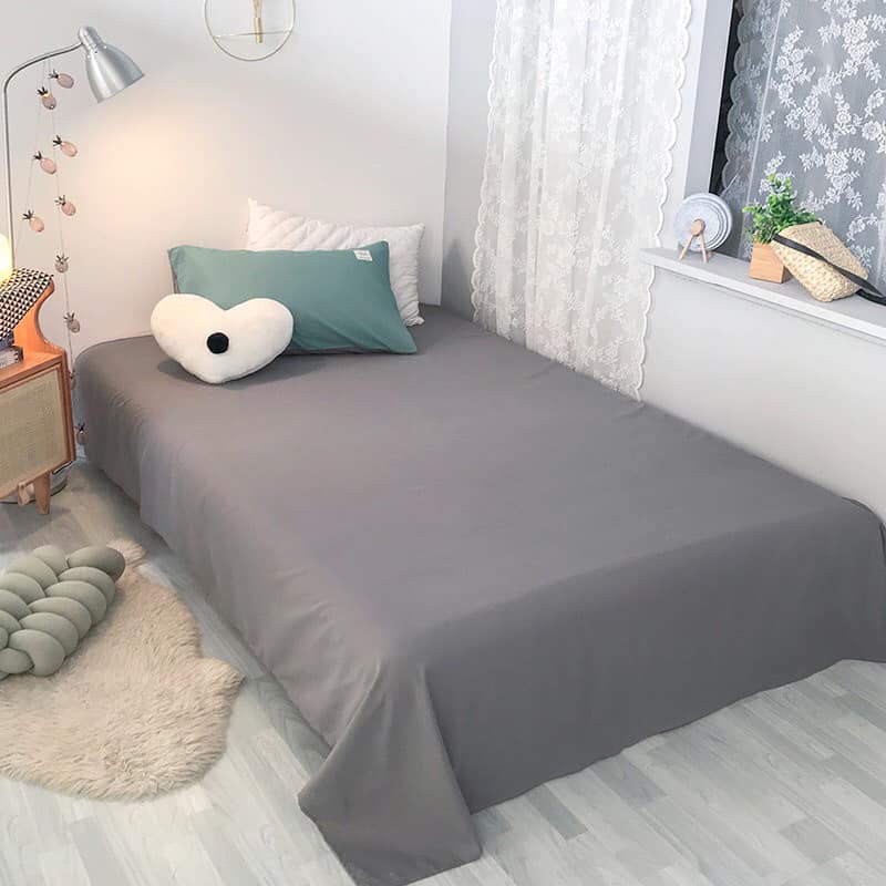 Bộ Chăn Ga Cotton TC Emmidecor xanh ngọc phối ghi