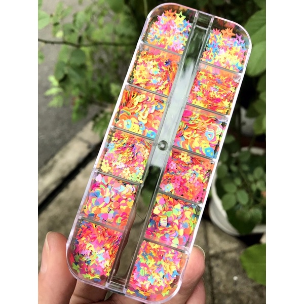 Sequin huỳnh quang neon-phụ kiện nail móng