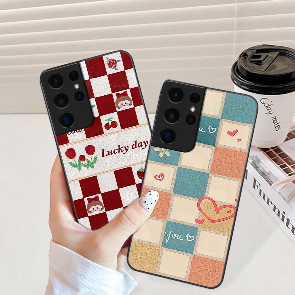 Ốp Samsung S21 Ultra caro trái tim cá tính, thời trang siêu đẹp, siêu phong cách
