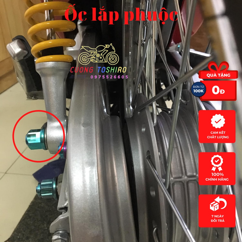 Ốc titan Gr5 gắn phuộc giảm sóc sau xe wave a, s, rs, rsx blade 50cc 100cc 110cc ....