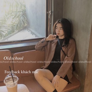 ÁO BLAZER NÂU ĐẤT 2 LỚP (ảnh thật/sẵn)