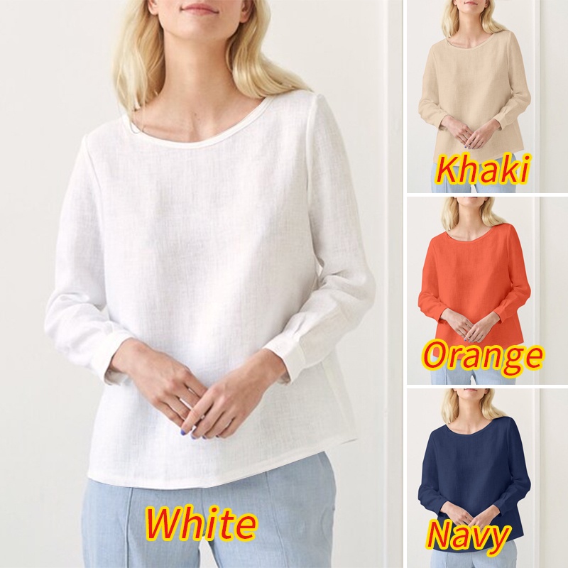 Áo kiểu ZANZEA xếp ly cổ tròn tay phồng đơn giản thời trang đường phố dành cho nữ