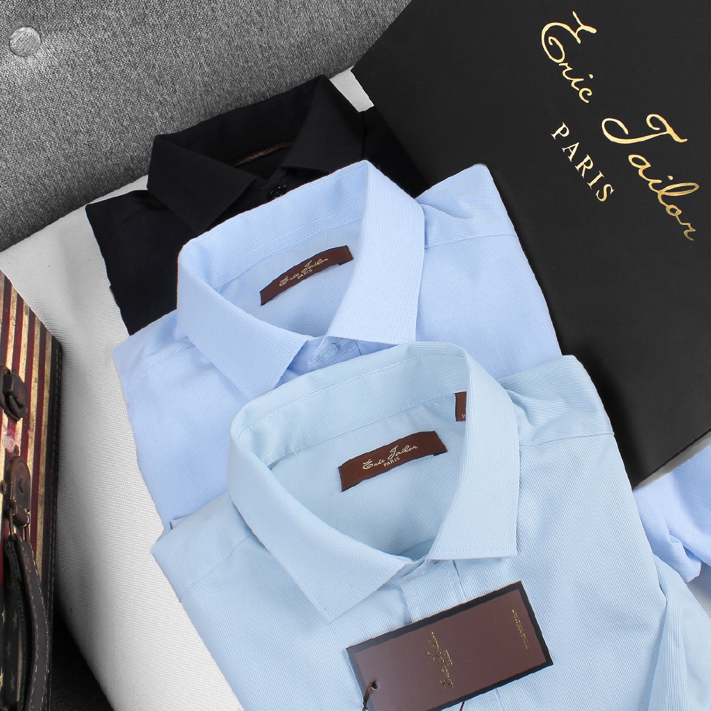 Sơ mi nam Cao Cấp Eric Tailor vải Texture xước chìm , áo sơ mi công sở co giãn  SMET21 - Leo Vatino | BigBuy360 - bigbuy360.vn