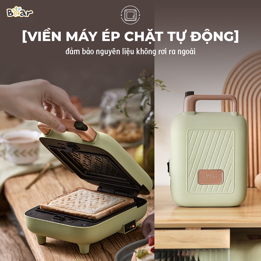 Máy nướng bánh đa năng Bear nướng bánh Sandwich, Waffle, rán trứng, xúc xích – Hàng chính hãng bảo hành 6-18 tháng