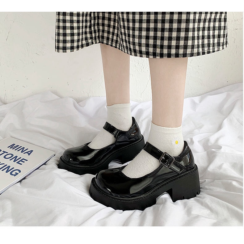 Giày Búp Bê Mũi Tròn Bằng Da Mềm Dày Dặn Phong Cách Mary Jane Nhật Bản Thời Trang Mùa Hè Dành Cho Nữ