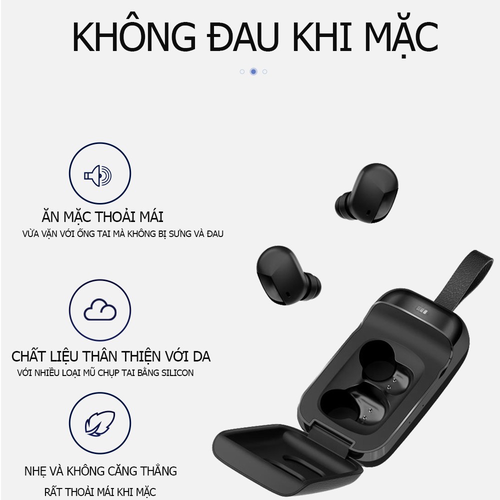 Tai nghe Bluetooth thể thao một tai và hai tai không dây TW200 True với thời lượng pin trong tai ở chế độ chờ cực lâu.