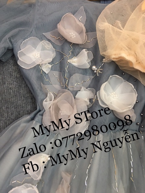 Đầm body dự tiệc phối lông kết hoa cườm TRIPBLE T DRESS -size M/L - MS195V