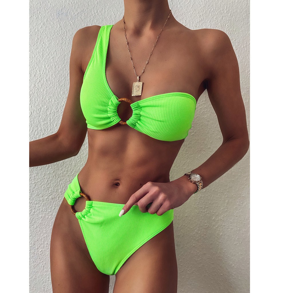 Bộ bikini màu trơn có mút độn nâng ngực thời trang cho nữ | BigBuy360 - bigbuy360.vn