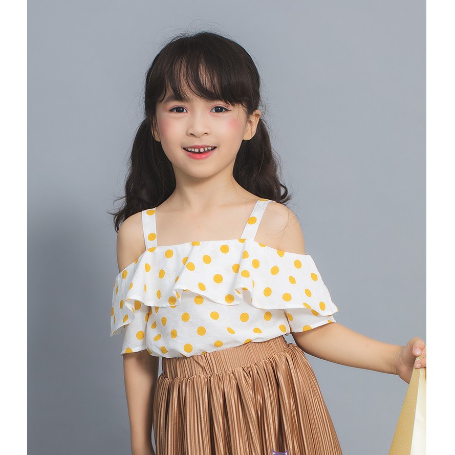 Áo 2 dây Lovekids chấm bi vàng - LK0336