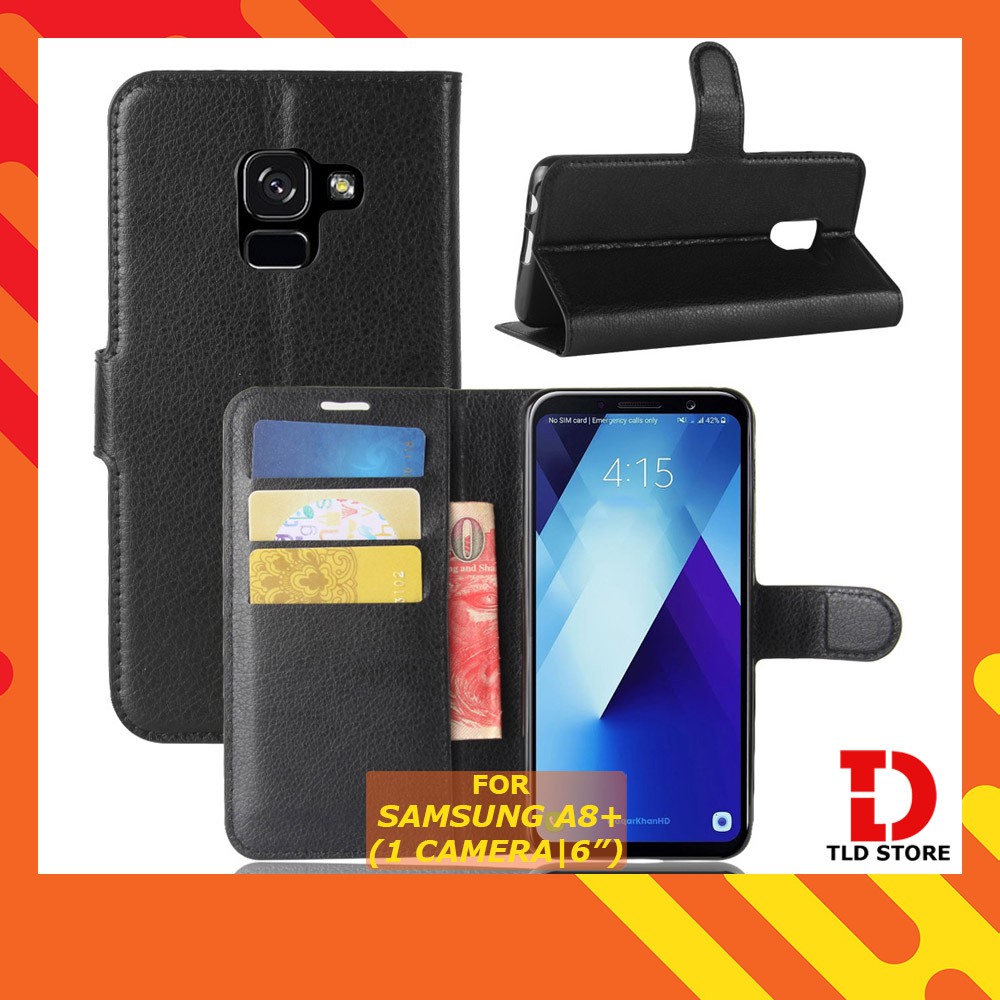 Bao da Samsung A6 A7 A8 Plus 2018 A6+ A8+ cao cấp có nắp gập và chống xem phim | BigBuy360 - bigbuy360.vn